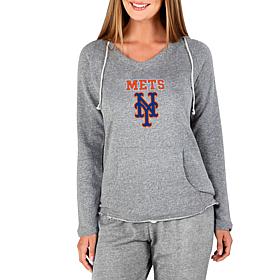 Officially Licensed MLB Mainstream Ladies L/S Hooded Top - Mets