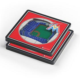 Officially Licensed MLB Miami Marlins 3-D StadiumViews 2-Pack Coasters