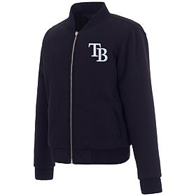 Officially Licensed MLB Rays Ladies Jacket w Fleece & Nylon Sides
