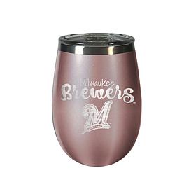 Officially Licensed MLB Rose Gold Wine Tumbler - Milwaukee Brewers