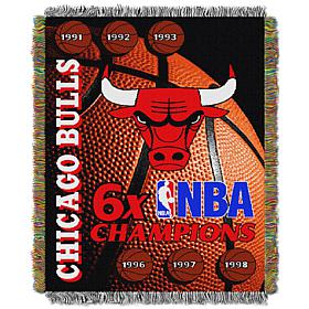 Officially Licensed NBA Bulls Commemorative Woven Tapestry Throw