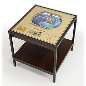 Officially Licensed NCAA 25-Layer StadiumViews End Table - Michigan