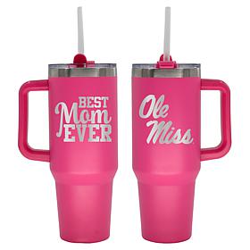 Officially-Licensed NCAA  40oz Best Mom Ever Pink Tumbler, Mississippi