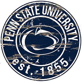 Officially Licensed NCAA  Distressed Round Sign - Penn State Un.