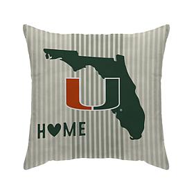 Officially Licensed NCAA Miami Hurricanes Home State Duck Cloth Pillow