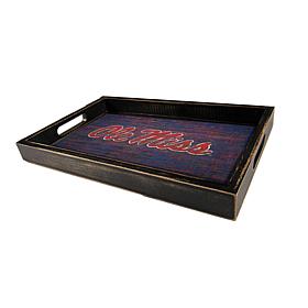 Officially Licensed NCAA Ole Miss Distressed Wood Tray