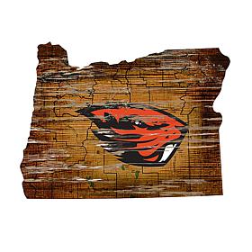 Officially Licensed NCAA Oregon State Distressed State with Logo