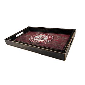 Officially Licensed NCAA University of Alabama Distressed Wood Tray  