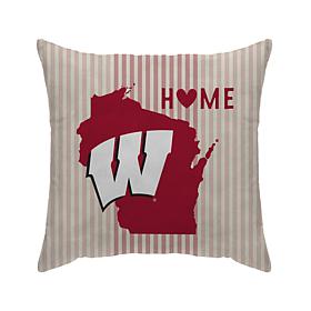 Officially Licensed NCAA Wisconsin Home State Duck Cloth Pillow