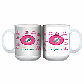 Officially Licensed NFL "#1 Mom" White Mug - Dolphins