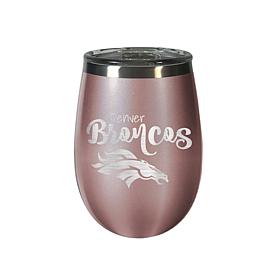 Officially Licensed NFL 12 oz. Rose Gold Wine Tumbler - Denver Broncos