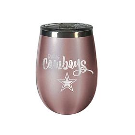 Officially Licensed NFL 12oz Rose Gold Wine Tumbler - Cowboys