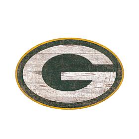 Officially Licensed NFL 24" Distressed Logo Cutout Sign - Packers 