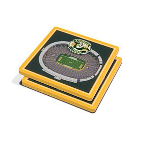 Officially Licensed NFL 3D StadiumViews Coaster Set- Green Bay Packers