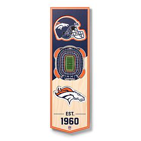 Officially Licensed NFL 6" x 19" 3-D Stadium Banner - Denver Broncos 