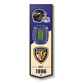 Officially Licensed NFL 6" x 19" 3D Stadium Banner - Baltimore Ravens