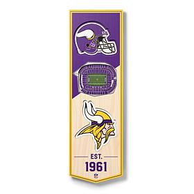 Officially Licensed NFL 6"x19" 3-D Stadium Banner - Minnesota Vikings