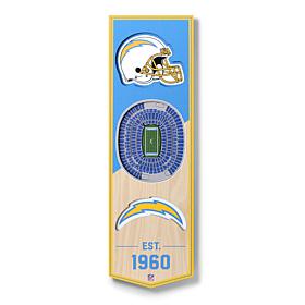 Officially Licensed NFL 6x19" 3D Stadium Banner - Los Angeles Chargers