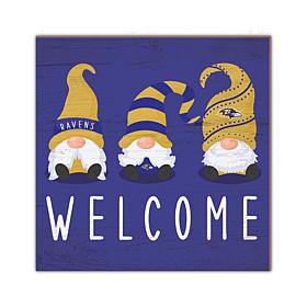 Officially Licensed NFL Baltimore Ravens Welcome Gnomes Wall Decor