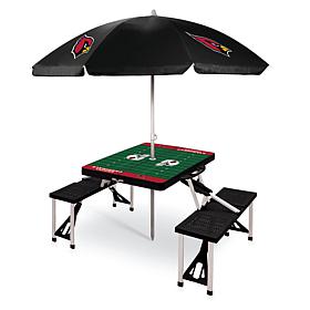 Officially Licensed NFL Black Portable Folding Picnic Table -Cardinals