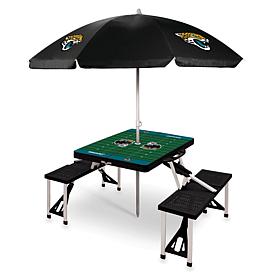 Officially Licensed NFL Black Portable Folding Picnic Table - Jaguars
