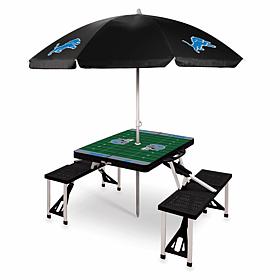 Officially Licensed NFL Black Portable Folding Picnic Table - Lions
