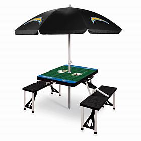 Officially Licensed NFL Black Portable Folding Picnic Table - Chargers