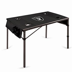Officially Licensed NFL Black Portable Folding Travel Table - Raiders 