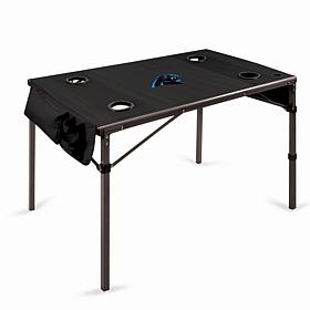 Officially Licensed NFL Black Portable Folding Travel Table - Panthers