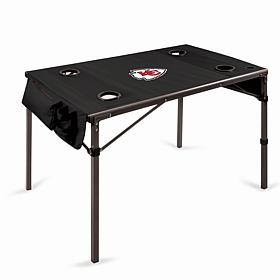 Officially Licensed NFL Black Portable Folding Travel Table - Chiefs