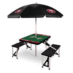 Officially Licensed NFL Black/Red Portable Folding Picnic Table -49ers