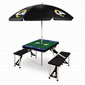 Officially Licensed NFL Blue/Black Portable Folding Picnic Table -Rams