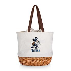 Officially Licensed NFL Canvas and Willow Basket Tote - Mickey Titans