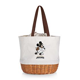 Officially Licensed NFL Canvas and Willow Basket Tote - Mickey Jaguars