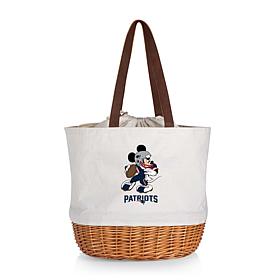 Officially Licensed NFL Canvas and Willow Basket Tote -Mickey Patriots