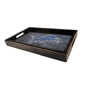 Officially Licensed NFL Detroit Lions Distressed Tray with Team Colors
