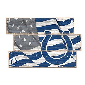 Officially Licensed NFL Flag 3 Plank Wall Sign - Indianapolis Colts