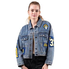 Officially Licensed NFL G34Her By Carl Banks Game Ball Denim Jacket