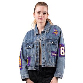 Officially Licensed NFL G34Her By Carl Banks Game Ball Denim Jacket