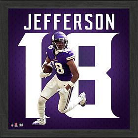Officially Licensed NFL Justin Jefferson Vikings Impact Jersey Frame