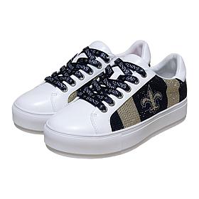 Officially Licensed NFL Lace-Up Sparkle Sneaker by Cuce Shoes