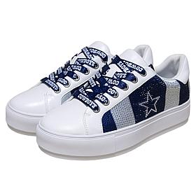 Officially Licensed NFL Lace-Up Sparkle Sneaker by Cuce Shoes