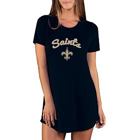 Officially Licensed NFL Marathon Nightshirt by Concept Sports - Saints