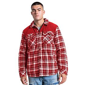 Officially Licensed NFL Men's Transitional Plaid Shirt Jacket by Glll
