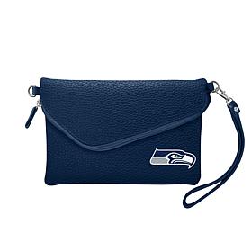 Officially Licensed NFL Pebble Fold Over Crossbody Purse - Seahawks 