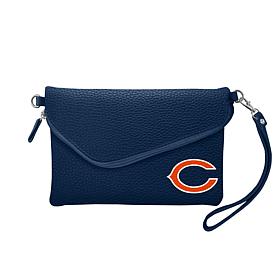 Officially Licensed NFL Pebble Fold Over Crossbody Purse - Bears 