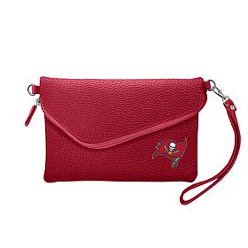 Officially Licensed NFL Pebble Fold Over Crossbody Purse - Buccaneers 