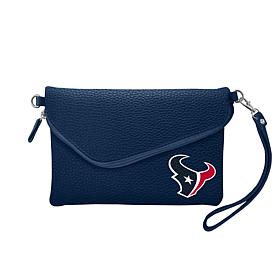 Officially Licensed NFL Pebble Fold Over Crossbody Purse - Texans 