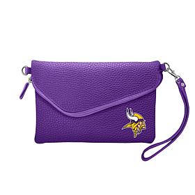 Officially Licensed NFL Pebble Fold Over Crossbody Purse - Minnesota