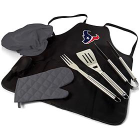 Officially Licensed NFL Picnic Time Apron Tote Pro Grill Set Texans